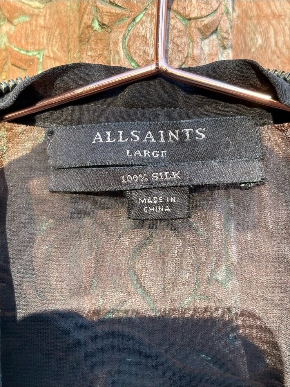 AllSaints Black Silk Women's Dress